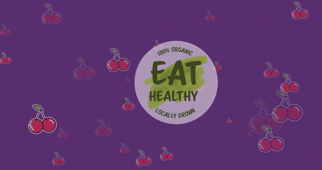 Vibrant Organic Health Slogan with Cherry Graphics