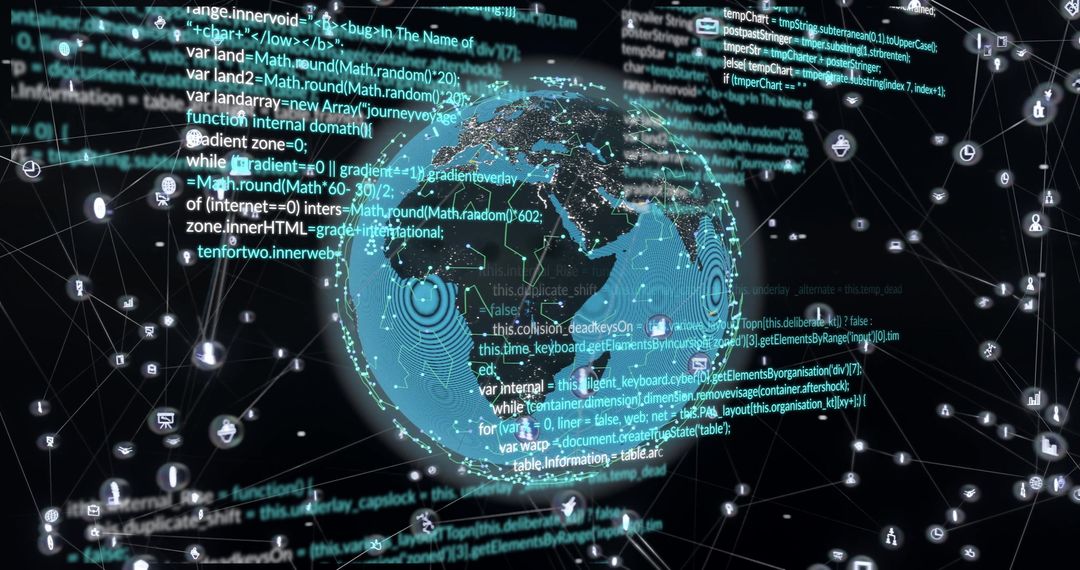 Global Data Processing and Digital Connections Concept