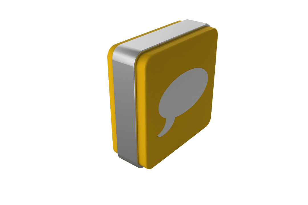 Transparent Yellow Tablet with Speech Bubble Icon