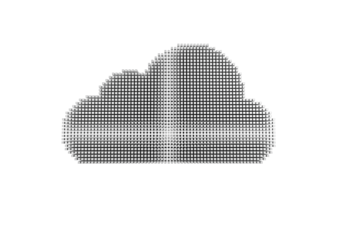 3D Digital Cloud Illustration on Transparent Background