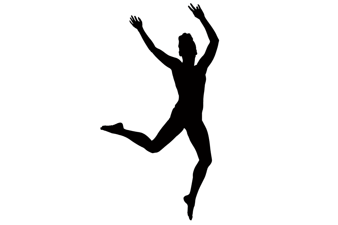 Silhouette of Woman Jumping Transparent Background Fitness Vector