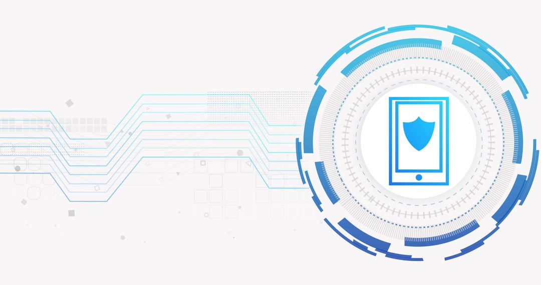 Digital Security Concept with Smartphone and Shield Symbol