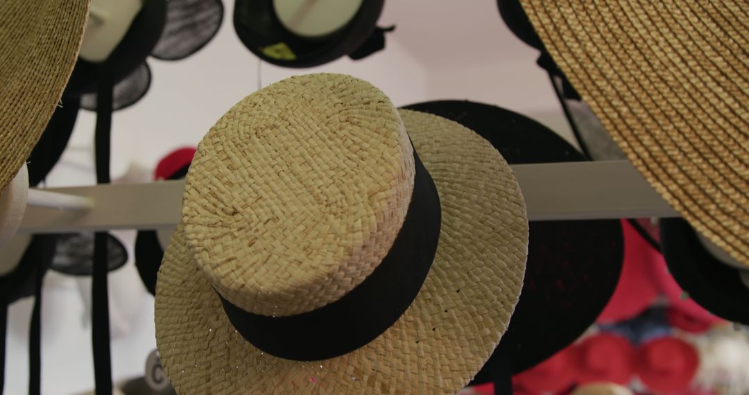 Wide Variety of Straw Hats and Classic Headwear Display - Free Images, Stock Photos and Pictures on Pikwizard.com