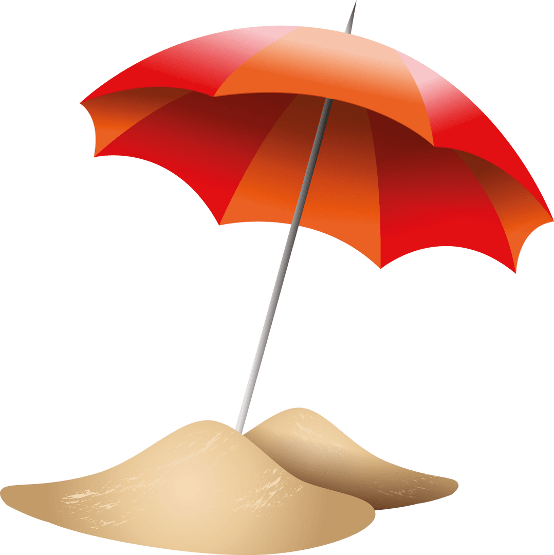 Transparent Beach Umbrella on Sand for Summer Design