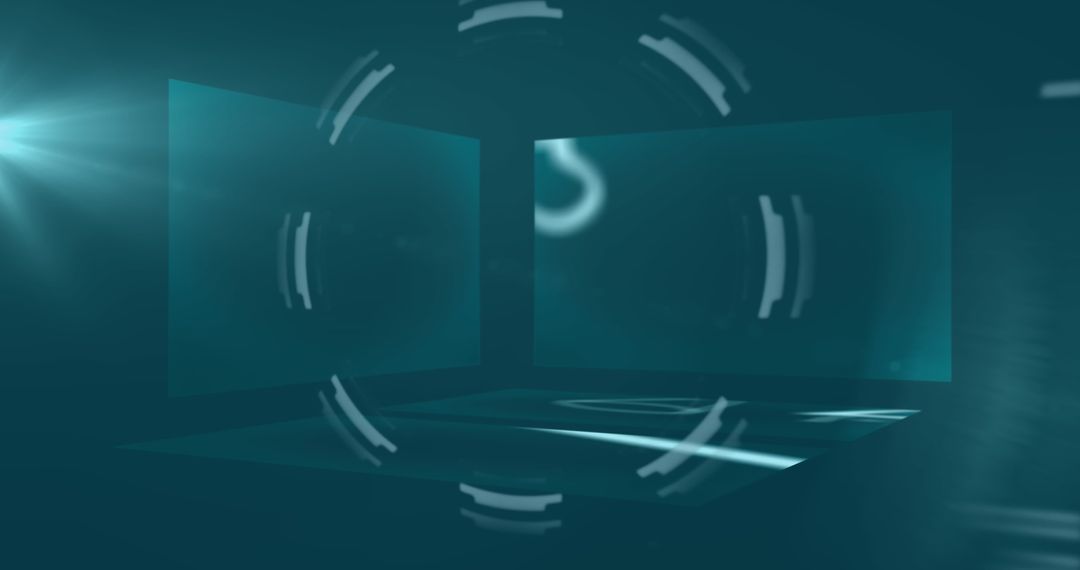 Futuristic Digital Interface with Data Holograms