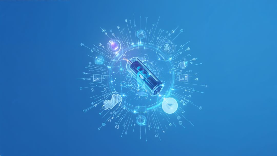 Futuristic Digital Data Token with Glowing Connector Lines