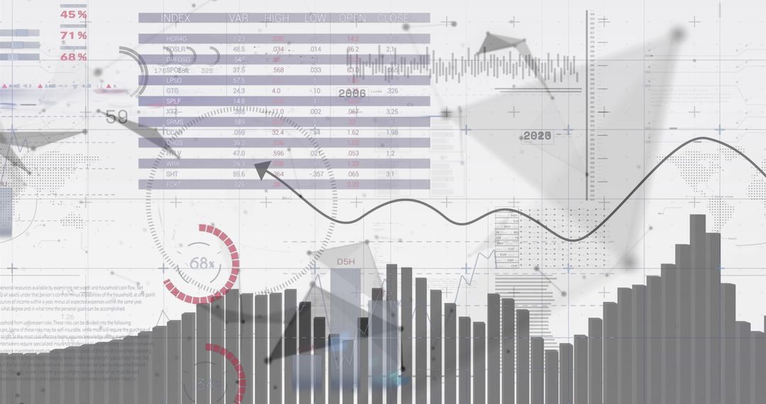 Abstract Chart and Graphs Illustrating Digital Data Analysis