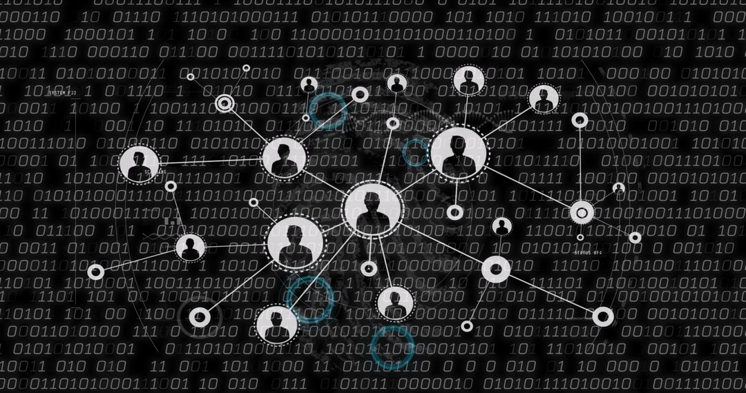 Binary Network Matrix Connecting People Globally