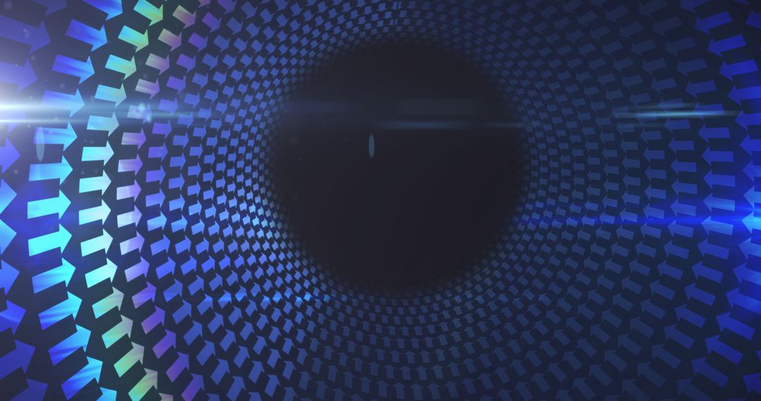 Futuristic Digital Interface with Glowing Arrow Circle