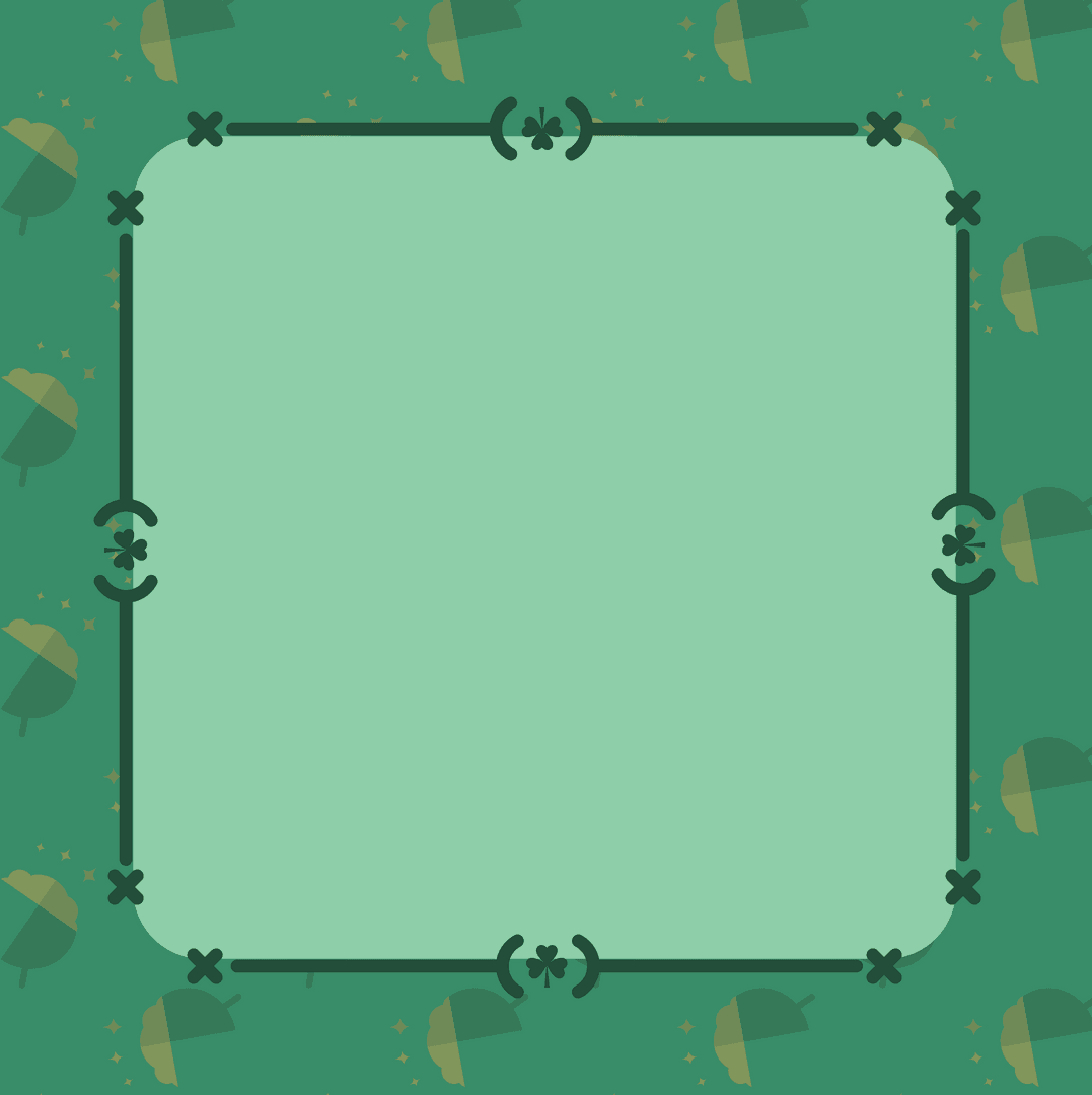 Elegant Green Decorative Frame with Copy Space on Transparent Background