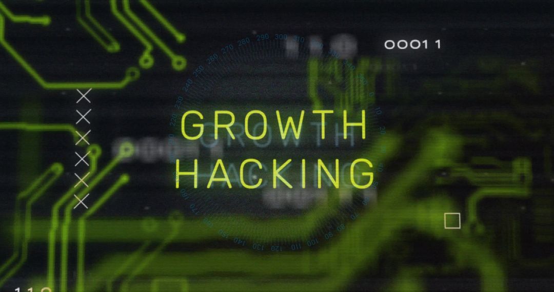 Growth Hacking Concept on Digital Circuit Background
