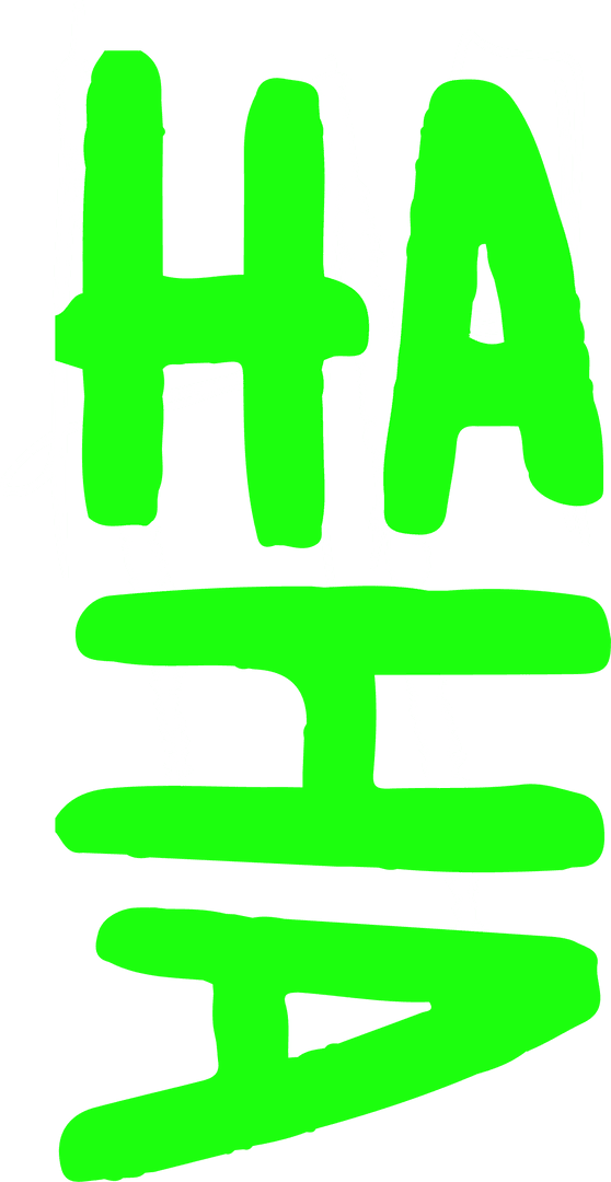 Vibrant Neon Green HA Tacoma Design on Transparent Background