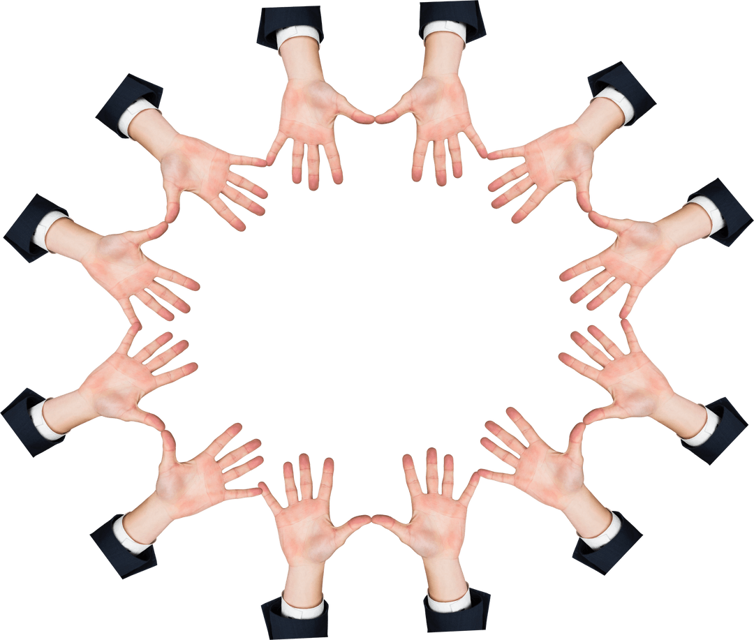 Businesswoman Hands Forming Circle on Transparent Background