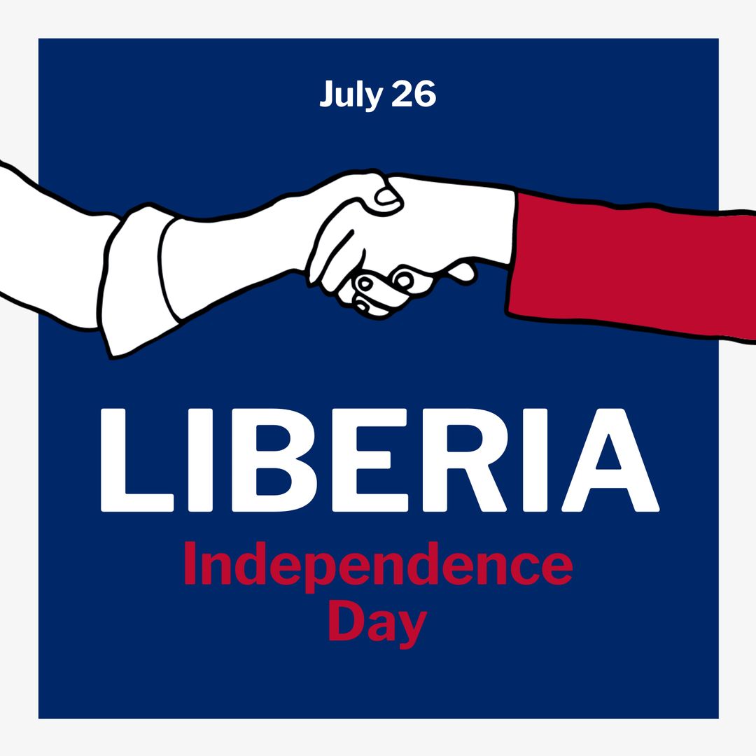 Liberia Independence Day Celebratory Handshake Illustration