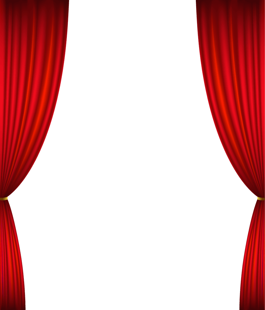 Transparent Red Curtains Drawing with Festive Style