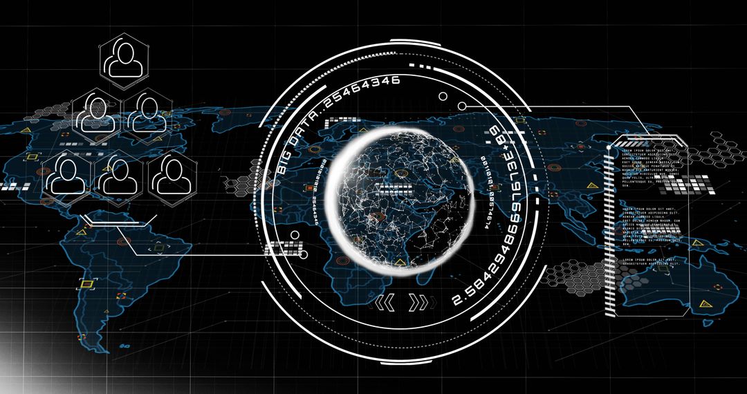 Digital Interface with Global Network Connections and Data Analysis