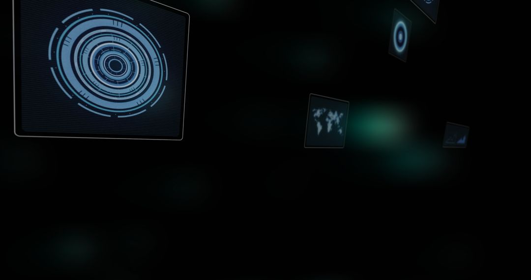 Futuristic Digital Interfaces with Data Maps and Targets