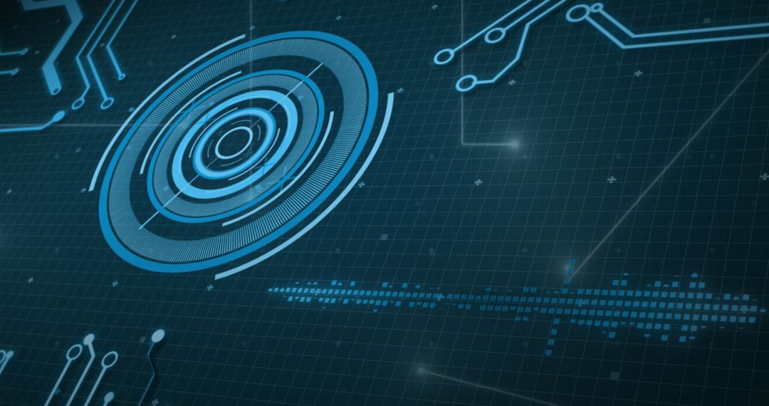 Futuristic Digital Interface with Circuit Design