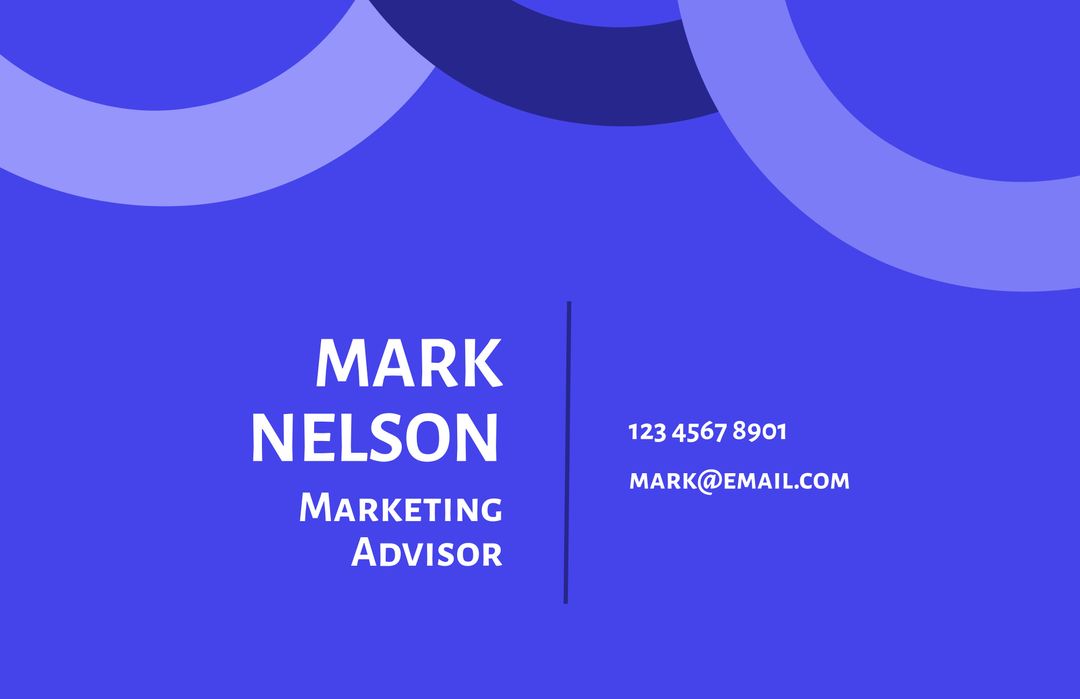Dynamic Blue Business Card Template for Marketing Advisors - Download Free Stock Templates Pikwizard.com