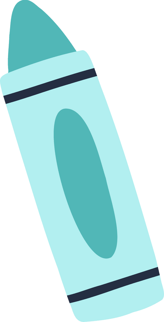 Vector Teal Crayon Illustration on Transparent Background