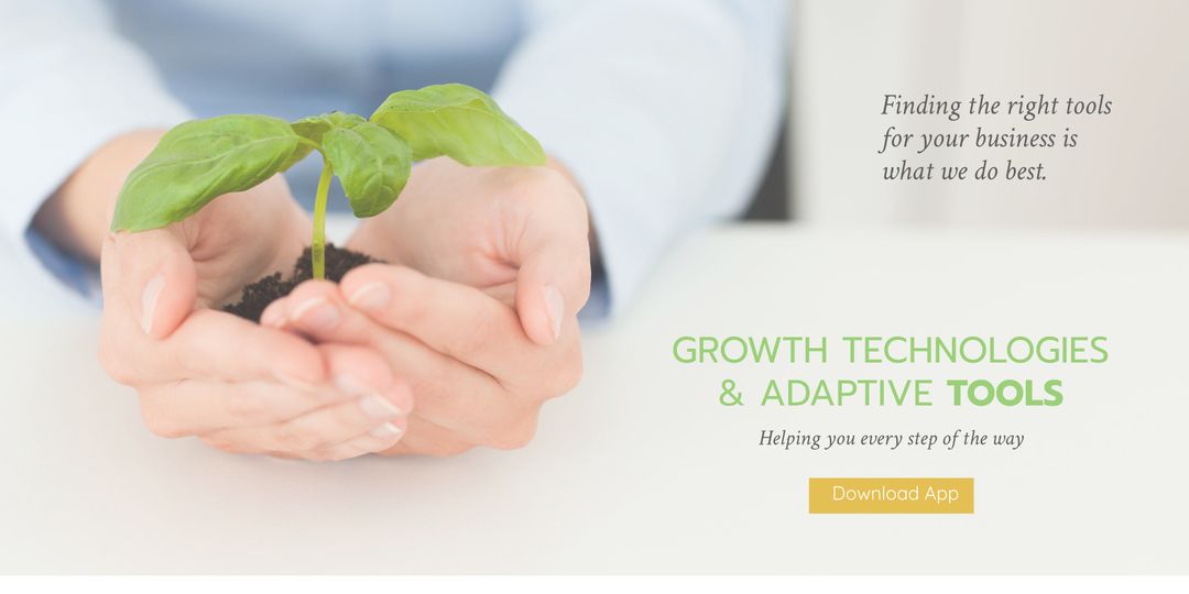 Sustainable Growth Solutions: Hands Holding Seedling