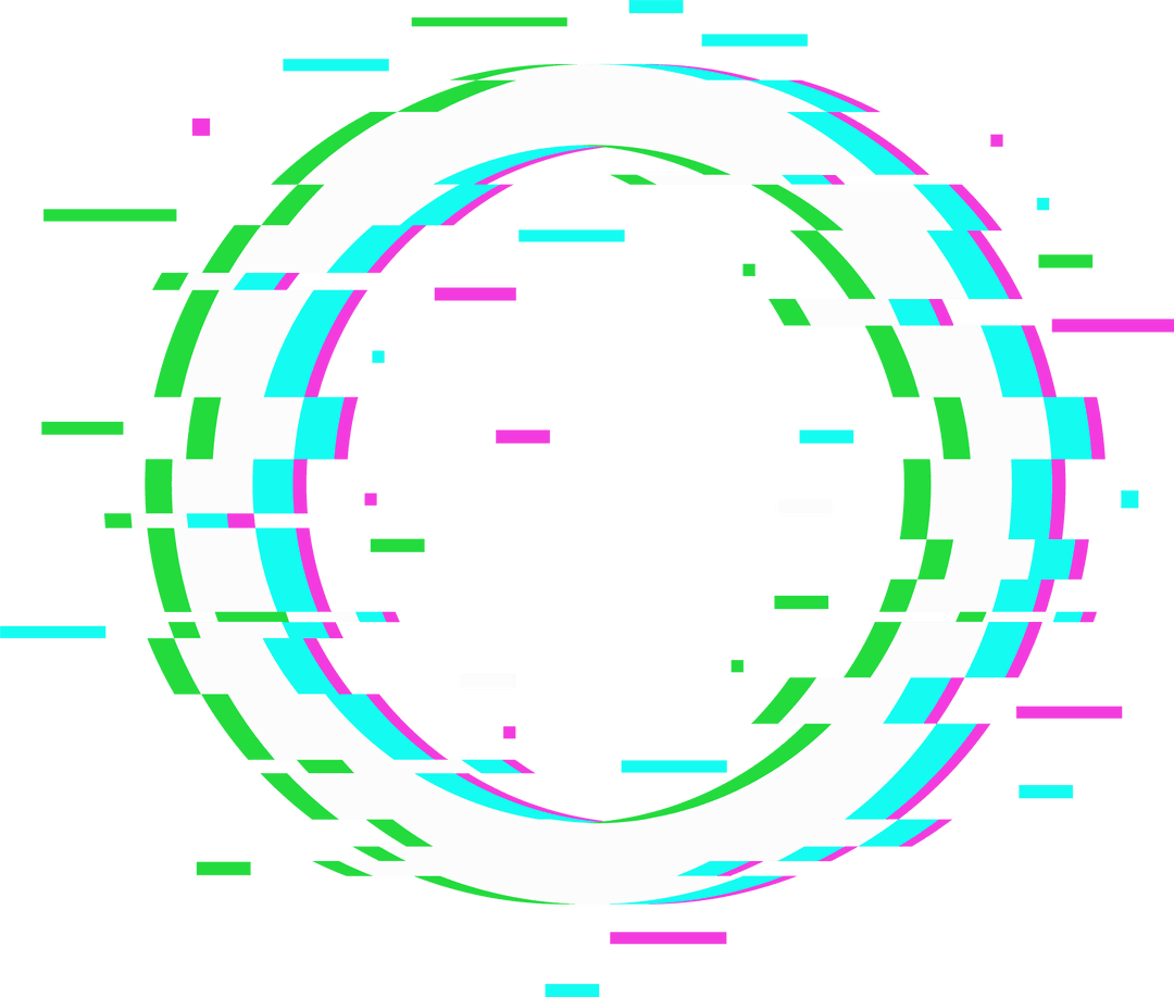 Transparent Canvas Shows Glitch Ring with Vibrant Bars