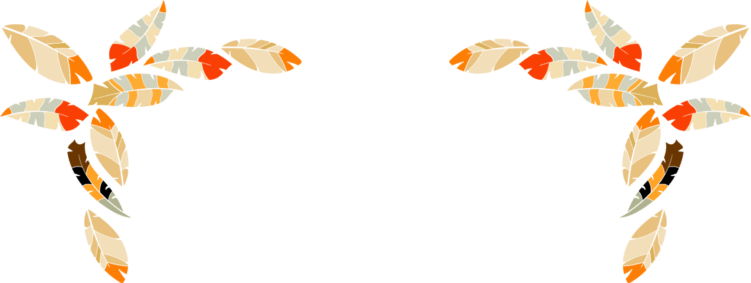 Transparent Corner Frame with Tribal Feather Design