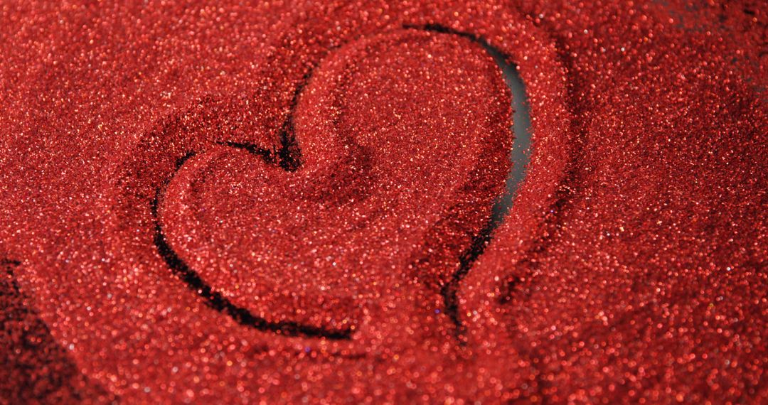 Heart Shape Drawn in Red Glitter - Free Images, Stock Photos and Pictures on Pikwizard.com