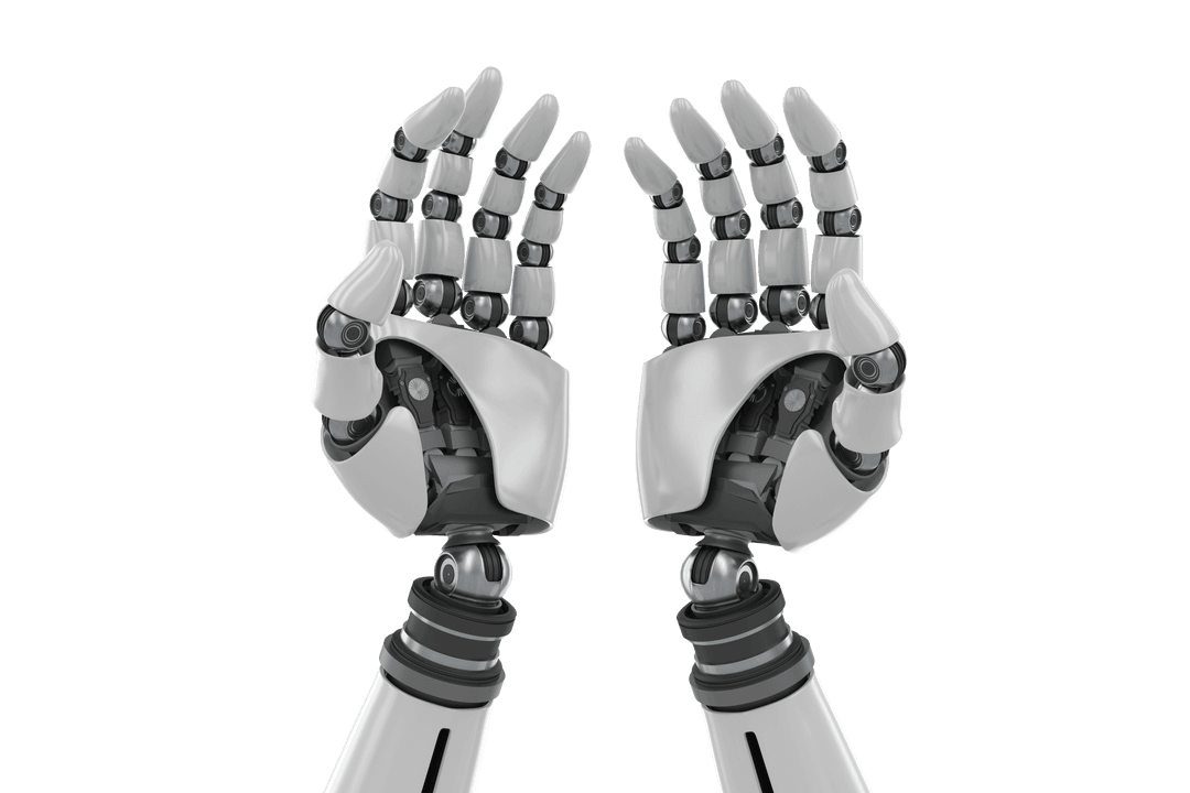 Transparent Background Robotic Hands Illustration