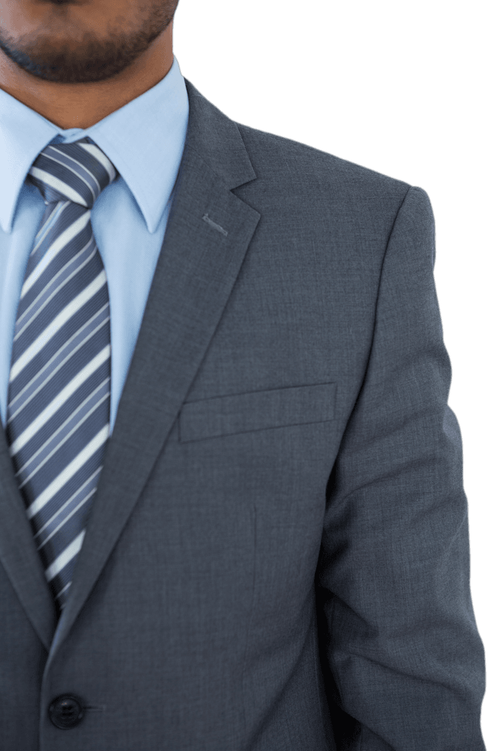 Businessman in Formal Suit Demonstrating Professional Appearance with Transparent Background