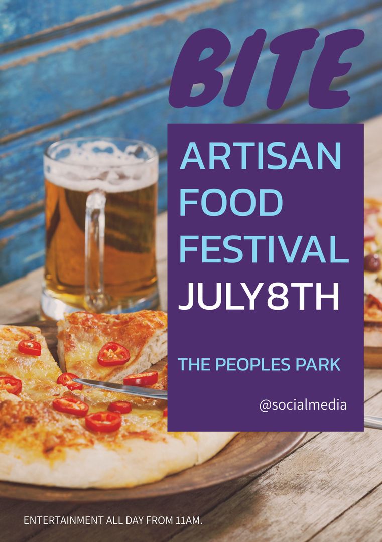 Artisan Food Festival Advertisement with Pizza and Beer - Download Free Stock Templates Pikwizard.com