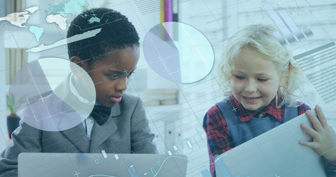 Children Engaged with Laptops in Tech-Savvy Classroom Environment