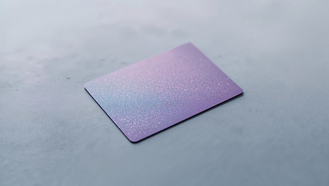 Glittery Gradient Card on Gray Textured Background