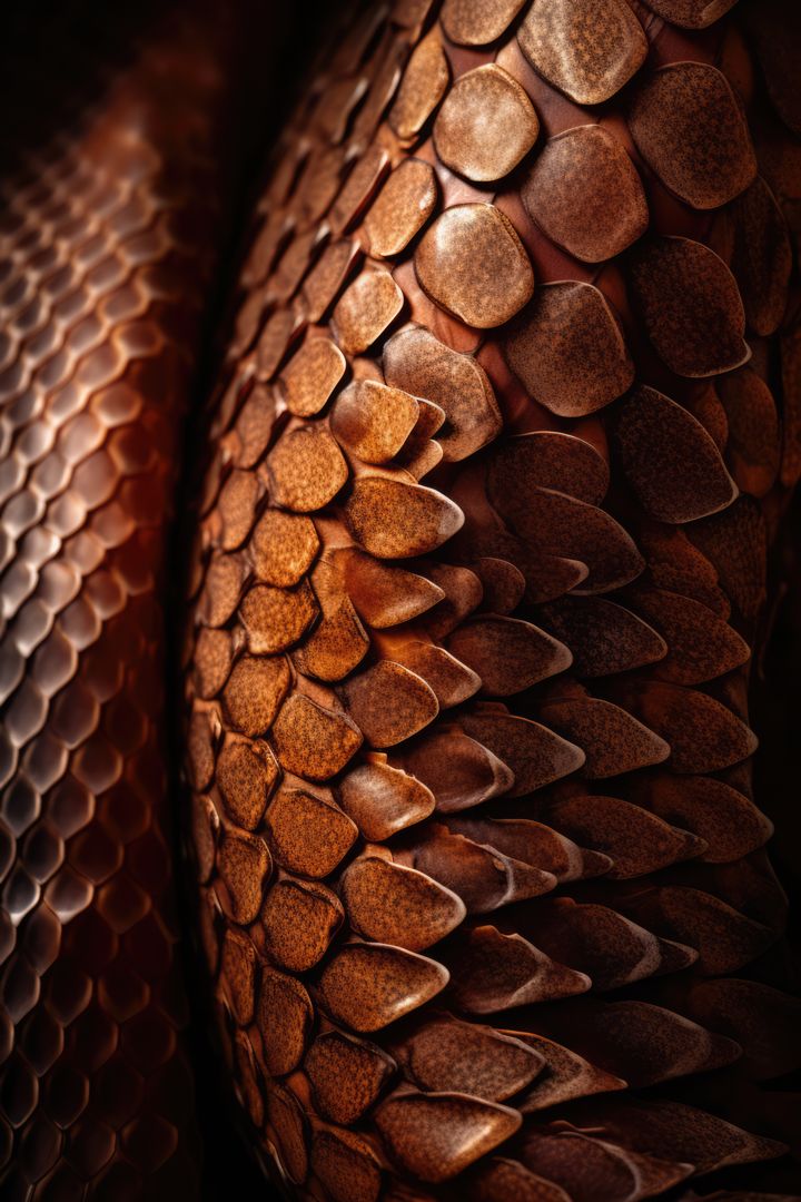 Close up of brown shiny coils of snakeskin - Free Images, Stock Photos and Pictures on Pikwizard.com