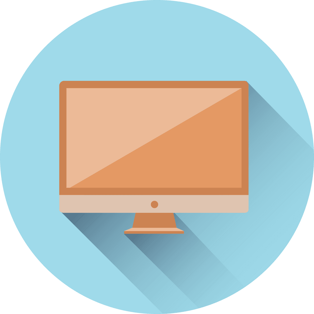 Transparent Circle Icon with Orange Desktop Computer - Download Free Stock Images Pikwizard.com