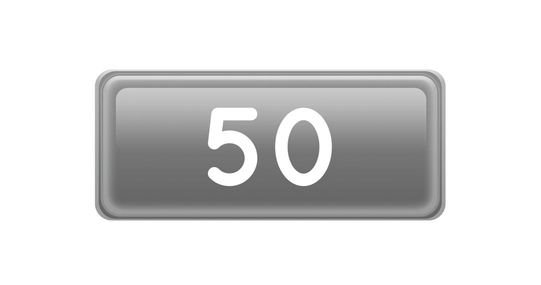 Fifty Notifications Symbol on White Background