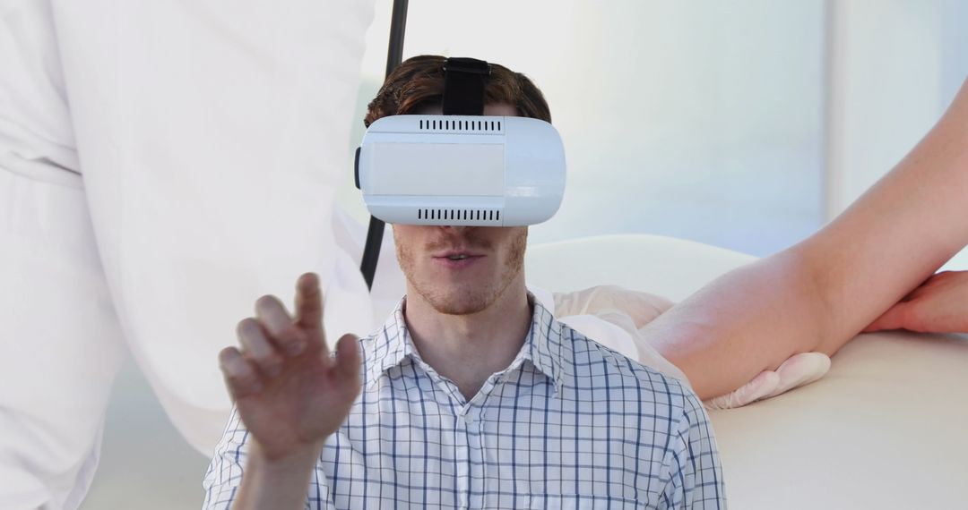 Man Using VR Headset Innovative Healthcare Concept