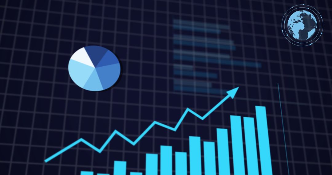 Financial Data Analysis with Growth Charts Symbolizing Global Business