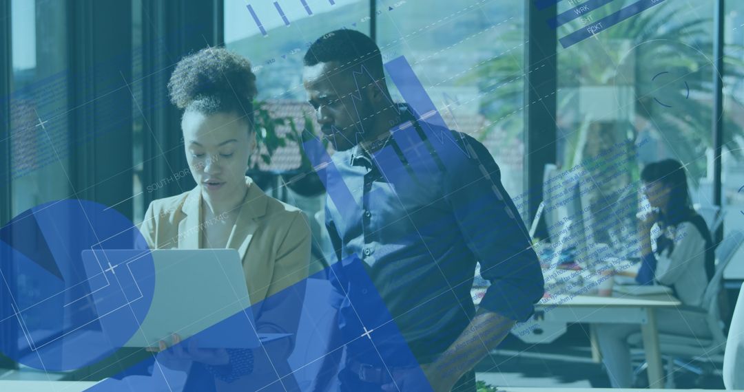 Financial Data Insights with Diverse Team in Modern Office