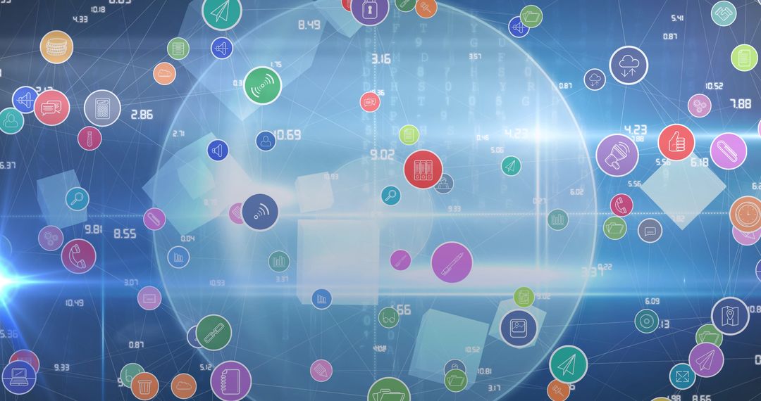 Connected Digital Network With Diverse Business Icons