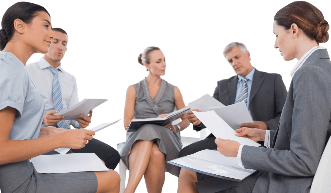 Caucasian Business Team Meeting Isolated PNG Transparent Background