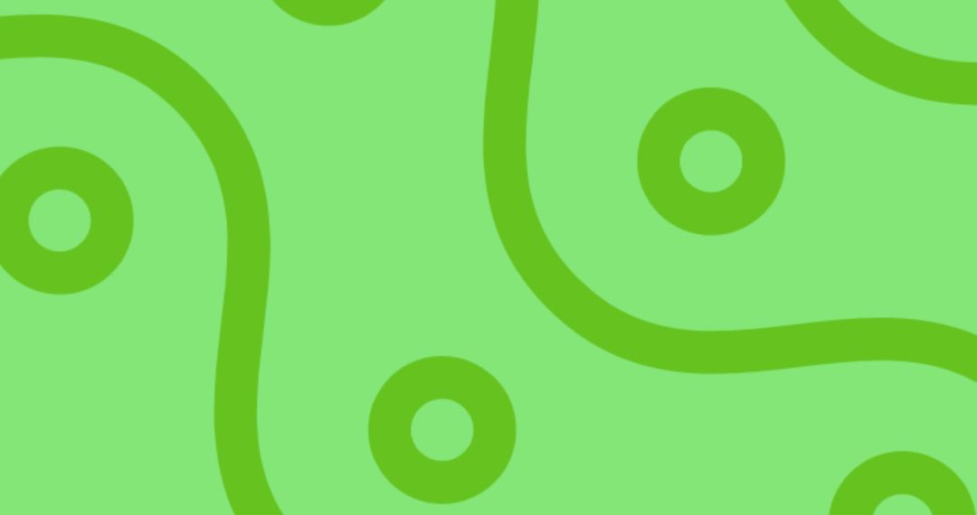 Abstract Green Pattern with Curves and Circles