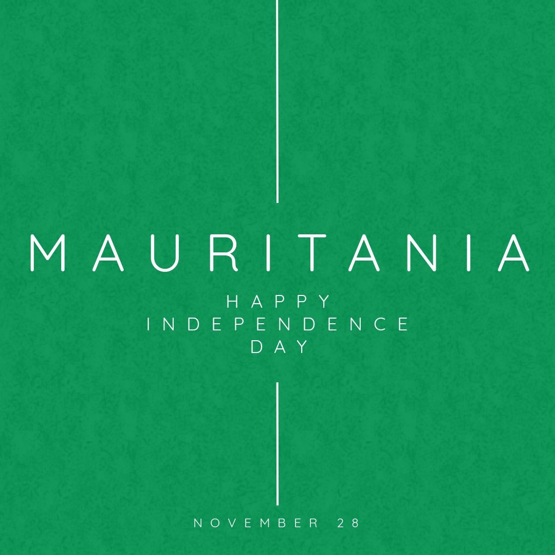 Mauritania Independence Day Celebration Design with Text - Download Free Stock Templates Pikwizard.com