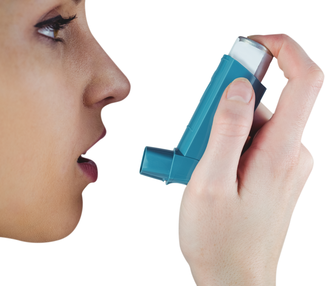 Woman Using Transparent Inhaler Closeup for Asthma Relief - Download Free Stock Images Pikwizard.com