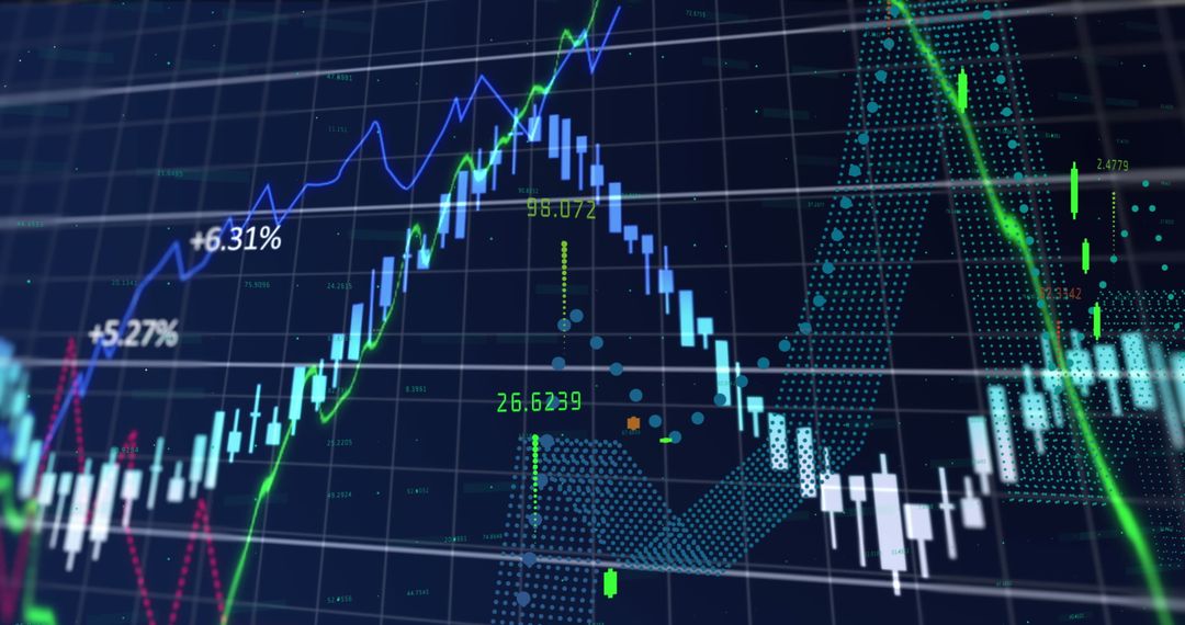 Abstract Financial Graphs with Rising Trends and Positive Indicators