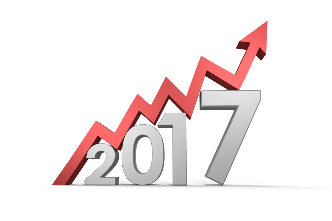 Rising Arrow with 2017 Celebration Transparent Vector