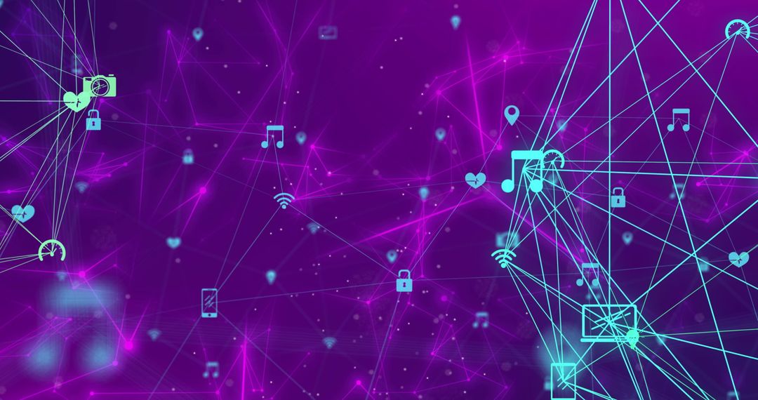 Digital Network Technology with Connectivity Icons