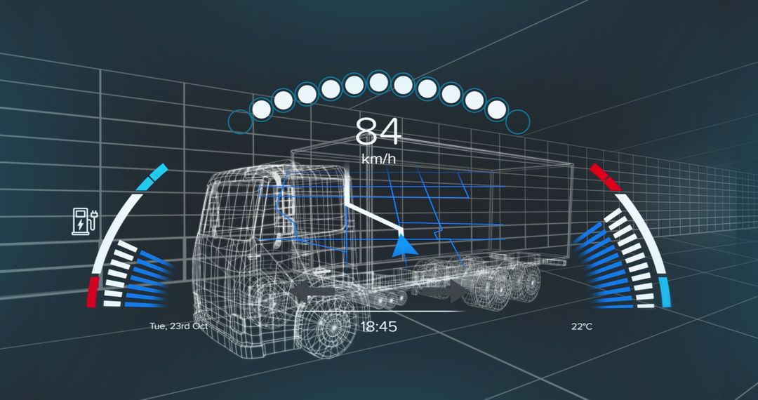 Digital Speedometer and Data Visualization Over TrucK Diagram