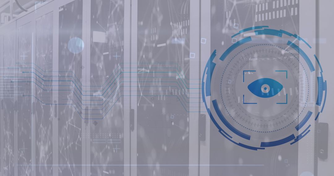 Digital Security Eyeball Radar Scanning Computer Server Network