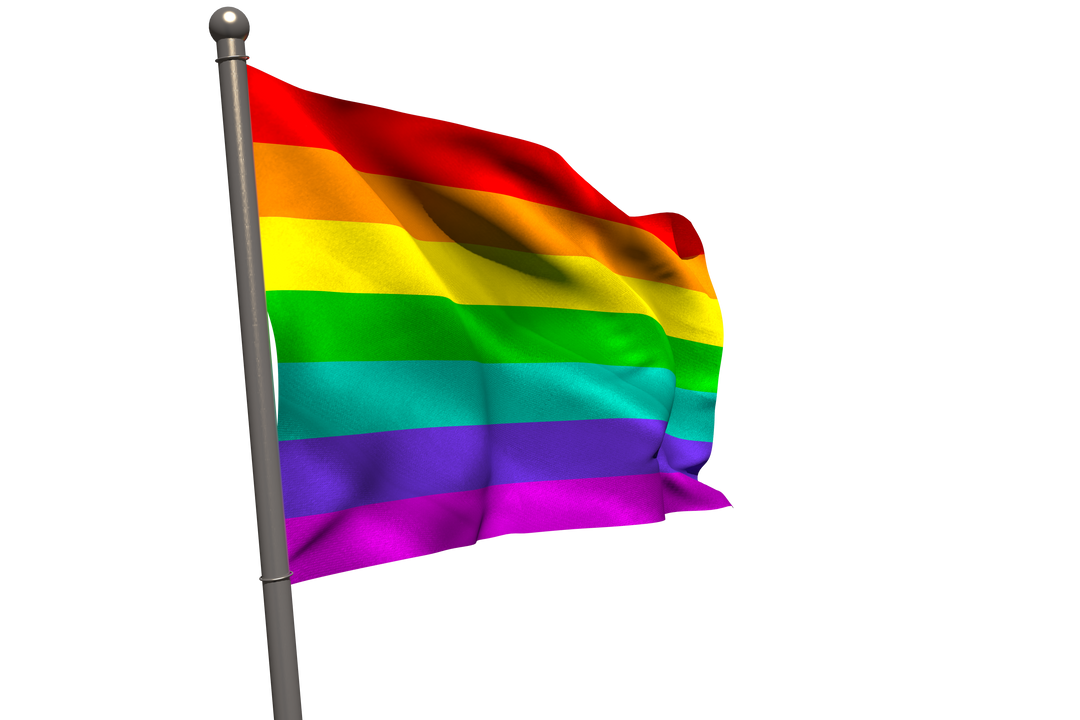 Transparent Rainbow Flag on Flagpole Vector Illustration - Download Free Stock Images Pikwizard.com